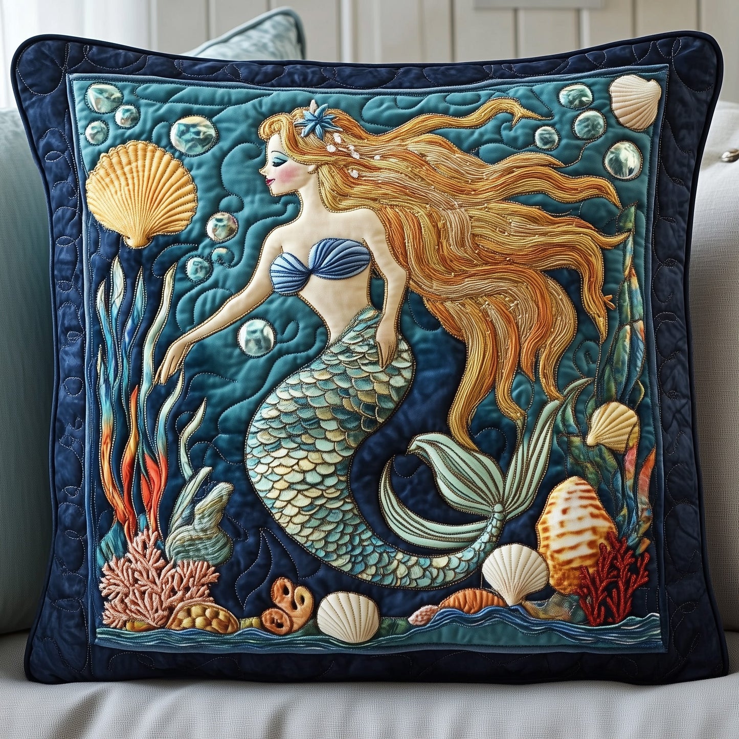 Enchanted Mermaid Quilted Pillow Case GFTOTP8624