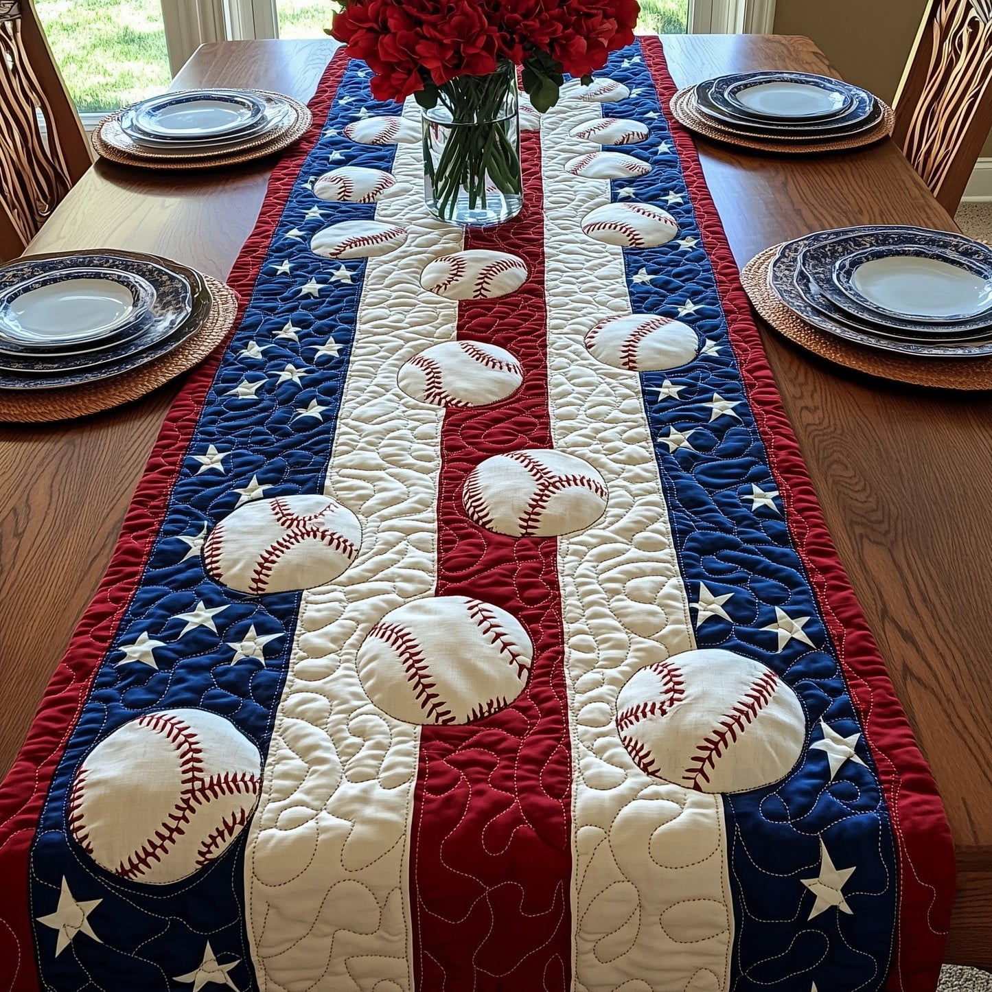 American Classic Baseball Quilted Table Runner GFTOTP8699