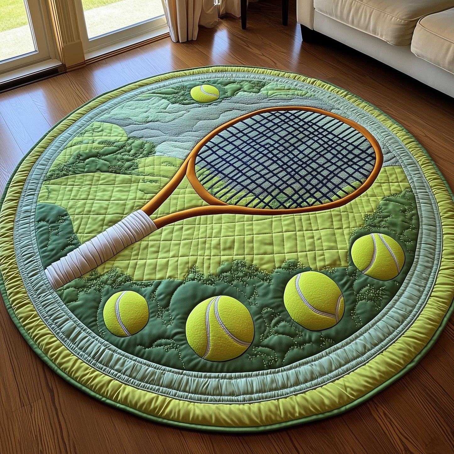 Tennis Time Quilted Round Mat GFTOTP8726