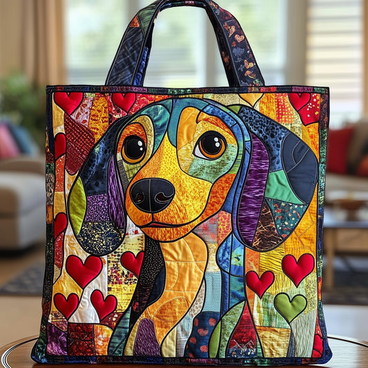 Whimsical Dachshund Quilted Tote Bag GFTOTP8737