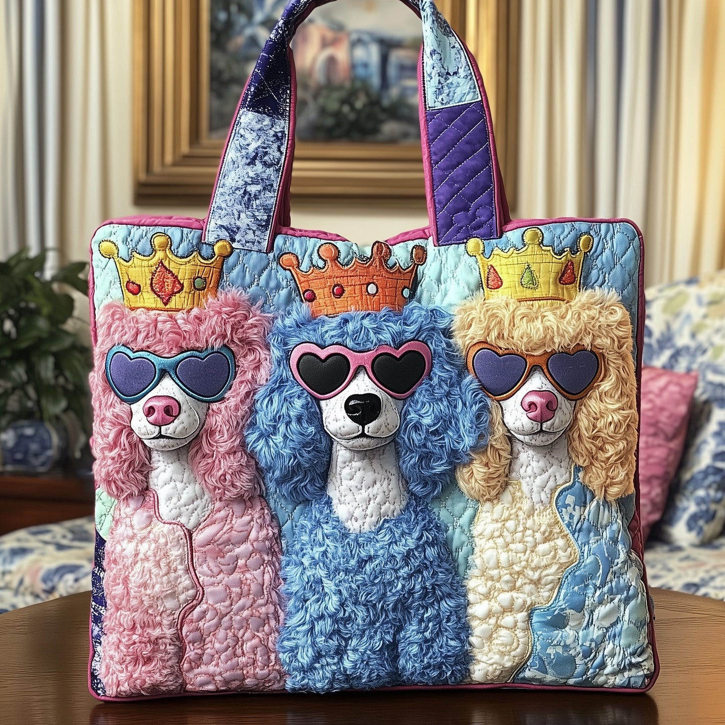 Poodle Quilted Tote Bag GFTOTP8755