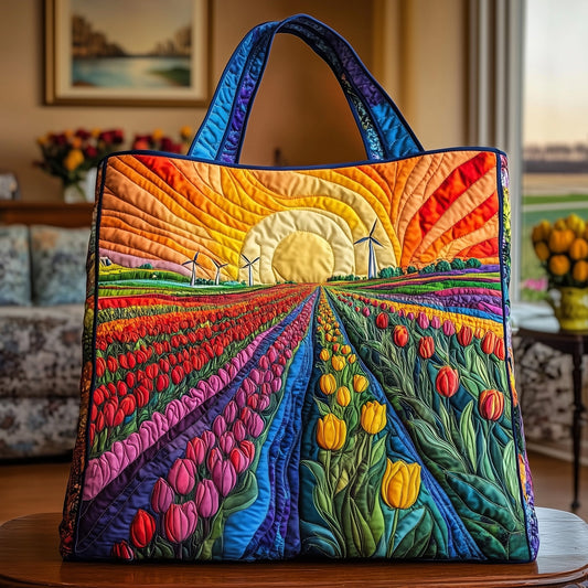 Tulip Haven Quilted Tote Bag GFTOTP8848