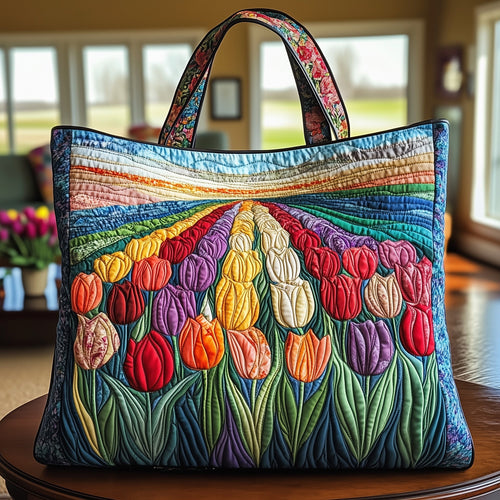 Tulip Haven Quilted Tote Bag GFTOTP8849