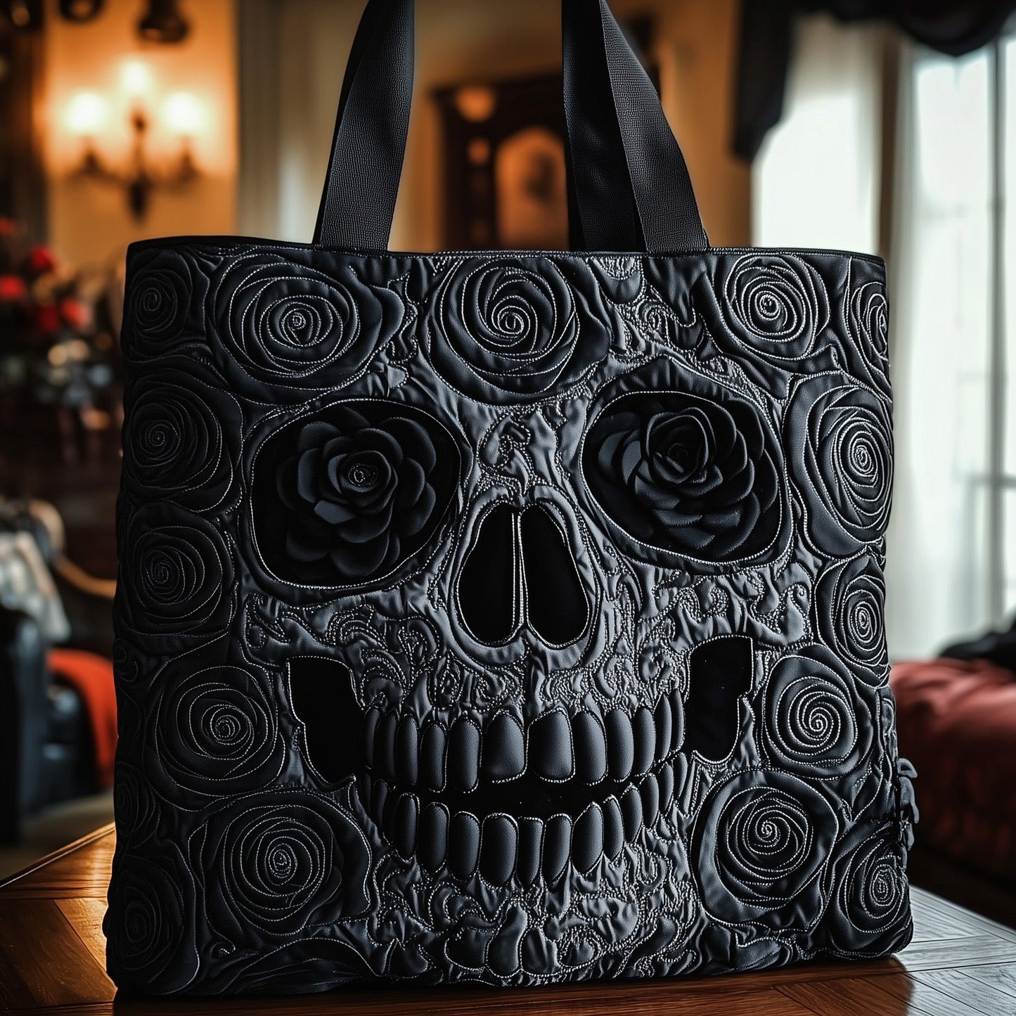 Skulls in Bloom Quilted Tote Bag GFTOTP8859