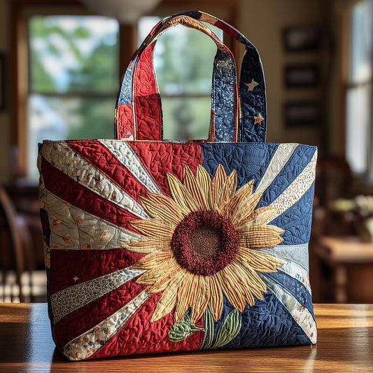 Patriotic Sunflower Quilted Tote Bag GFTOTP9029