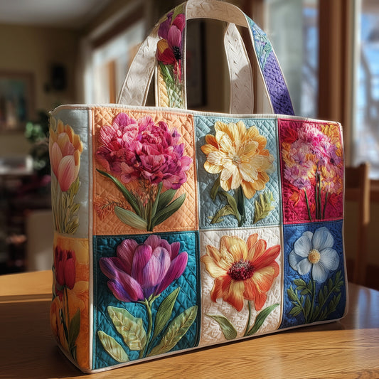 Rustic Bloom Quilted Tote Bag GFTOTP9178