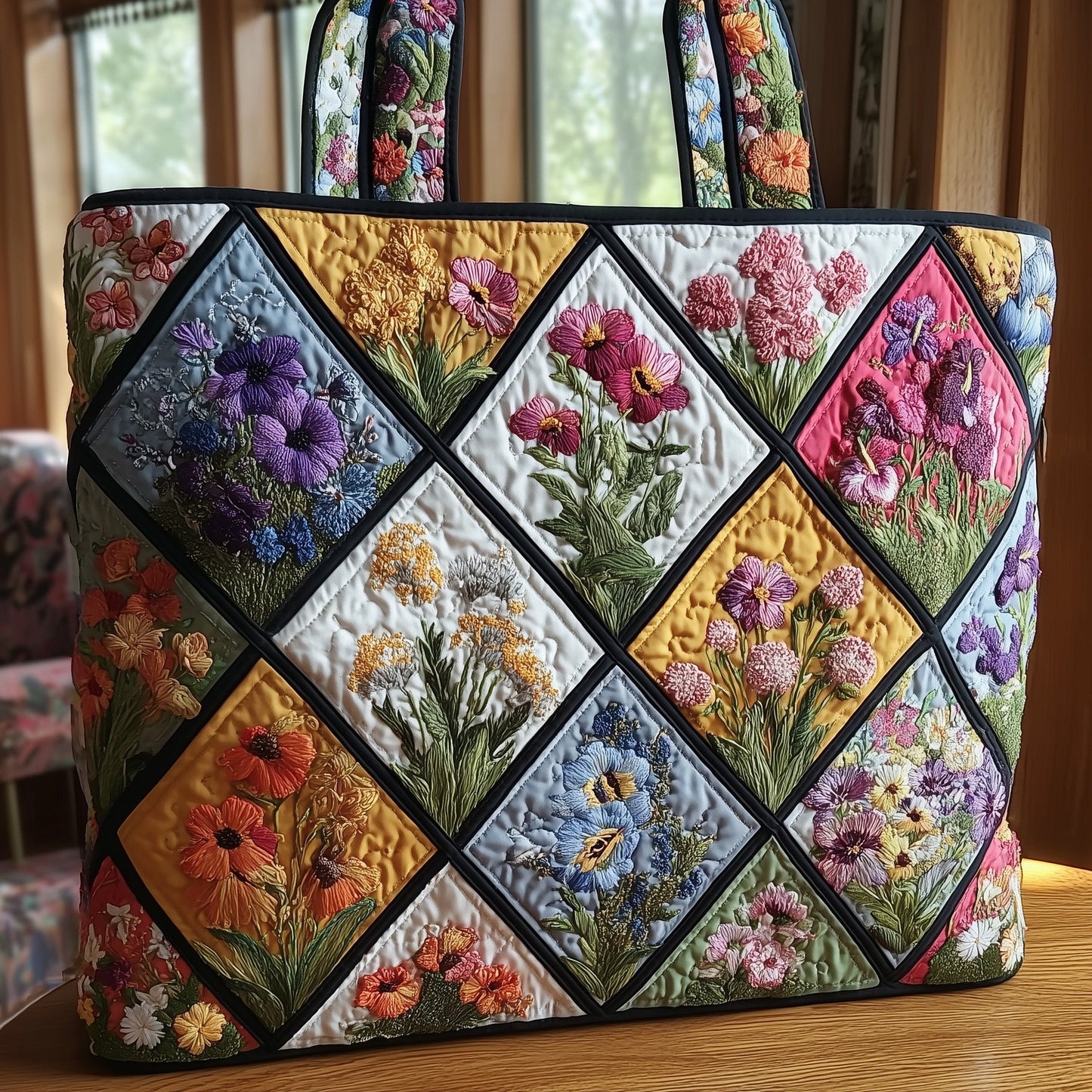 Rustic Bloom Quilted Tote Bag GFTOTP9186
