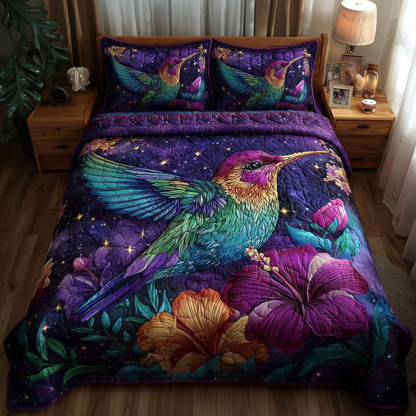 Hummingbird 3-Piece Quilted Bedding Set GFTOTP9305