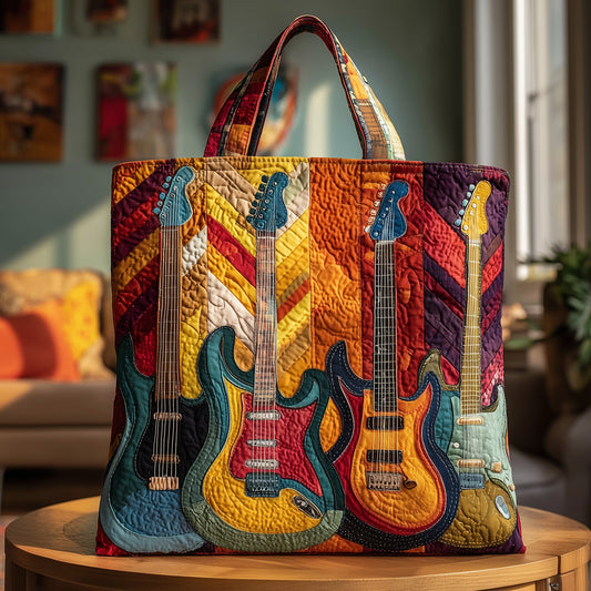Sunburst Guitar Quilted Tote Bag GFTOTP9421
