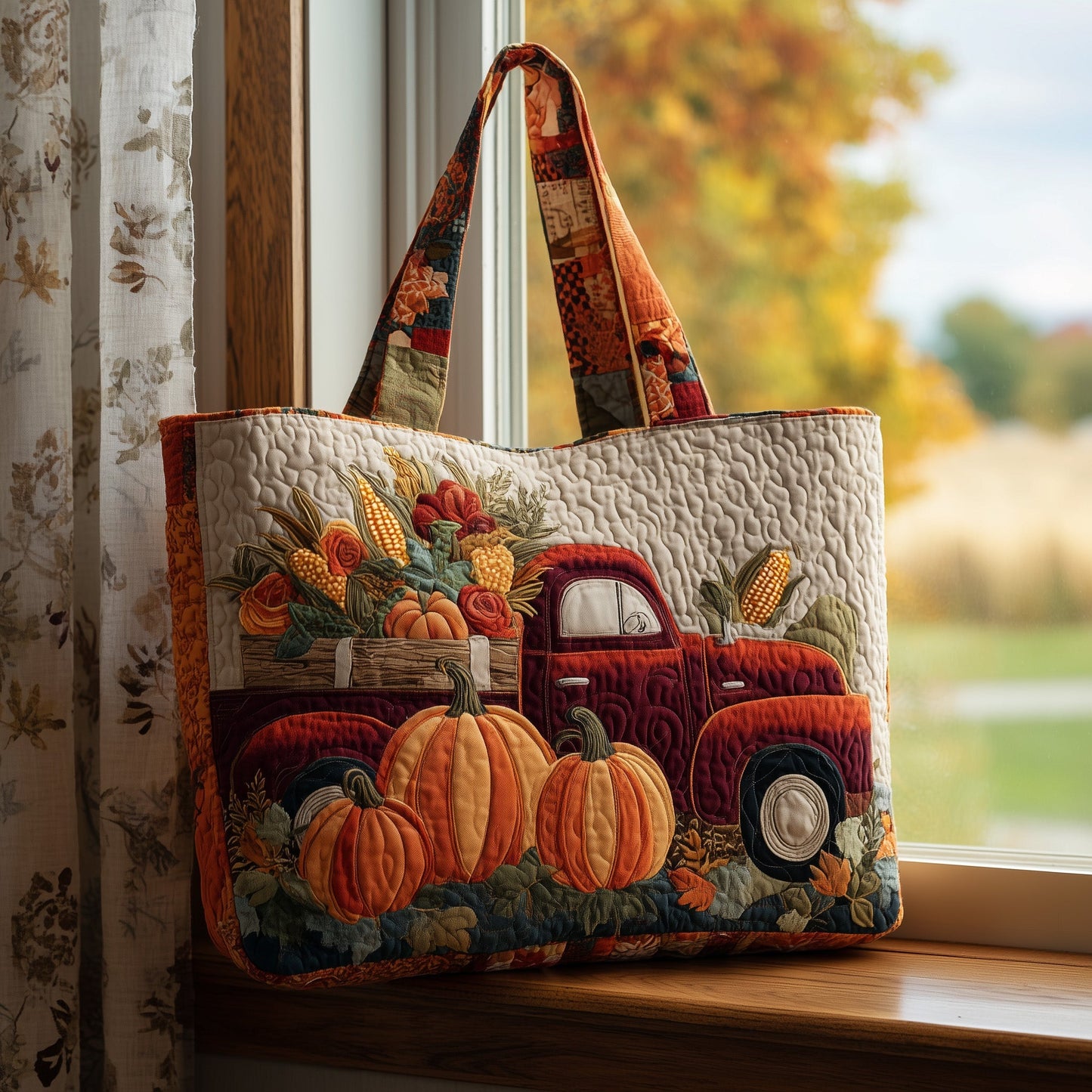 Golden Grove Truck Quilted Tote Bag GFTOTP9826