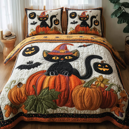 Mystic Meow 3-Piece Quilted Bedding Set GFTOTP9852