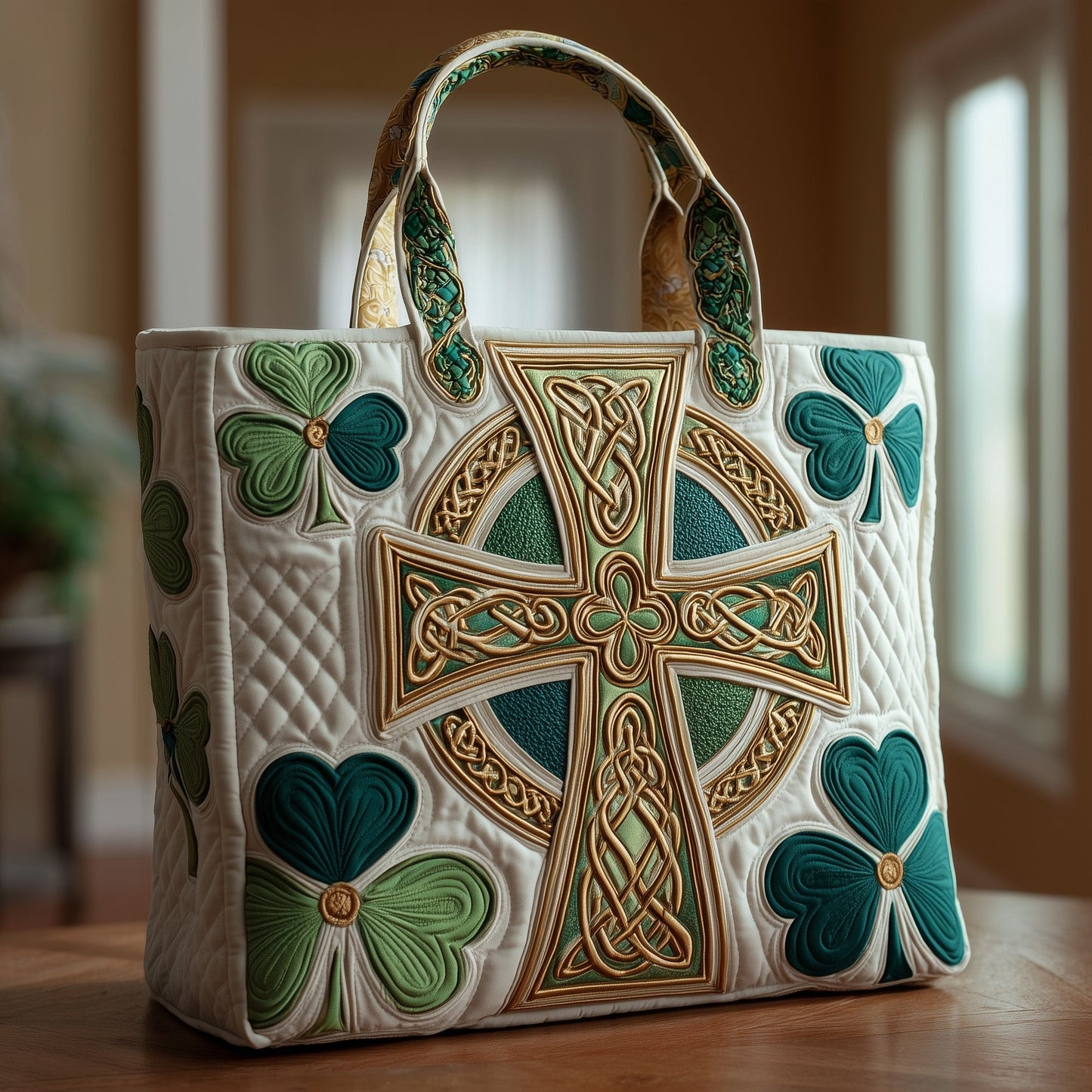 Celtic Cross Quilted Tote Bag GFTOTP9878