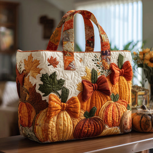 Rustic Pumpkin Charm Quilted Tote Bag GFTOTP9908