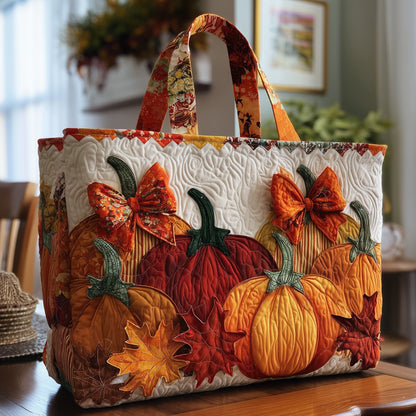 Rustic Pumpkin Charm Quilted Tote Bag GFTOTP9910