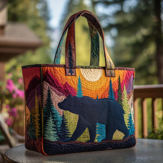 Woodland Bear Quilted Tote Bag GFTOTP9957