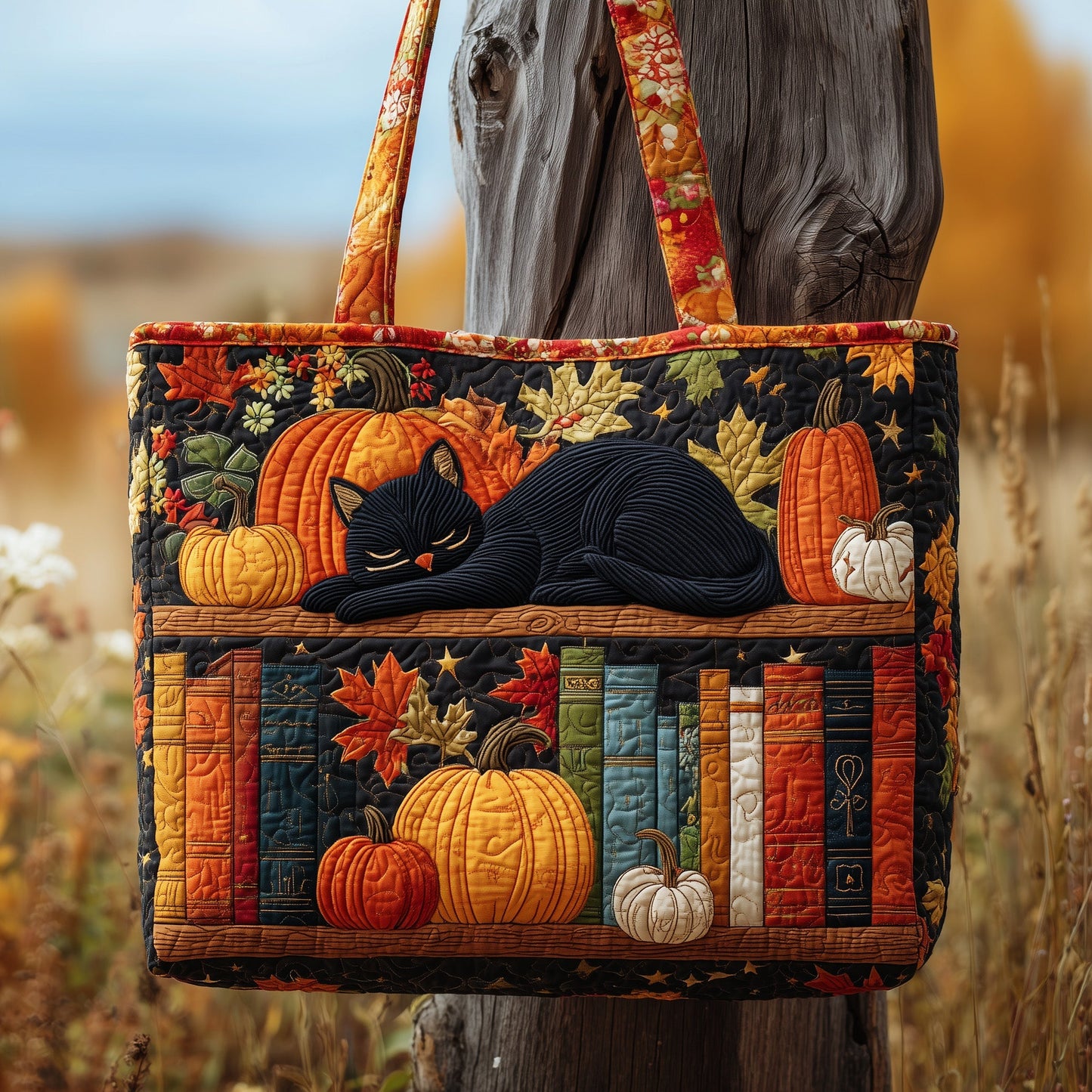 Autumn Library Quilted Tote Bag GFTOTP9981