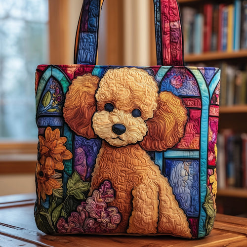 Stained-glass Poodle Quilted Tote Bag GFTOXM07