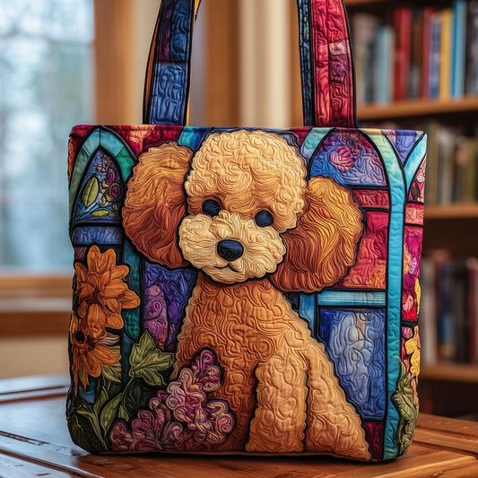 Stained-glass Poodle Quilted Tote Bag GFTOXM07