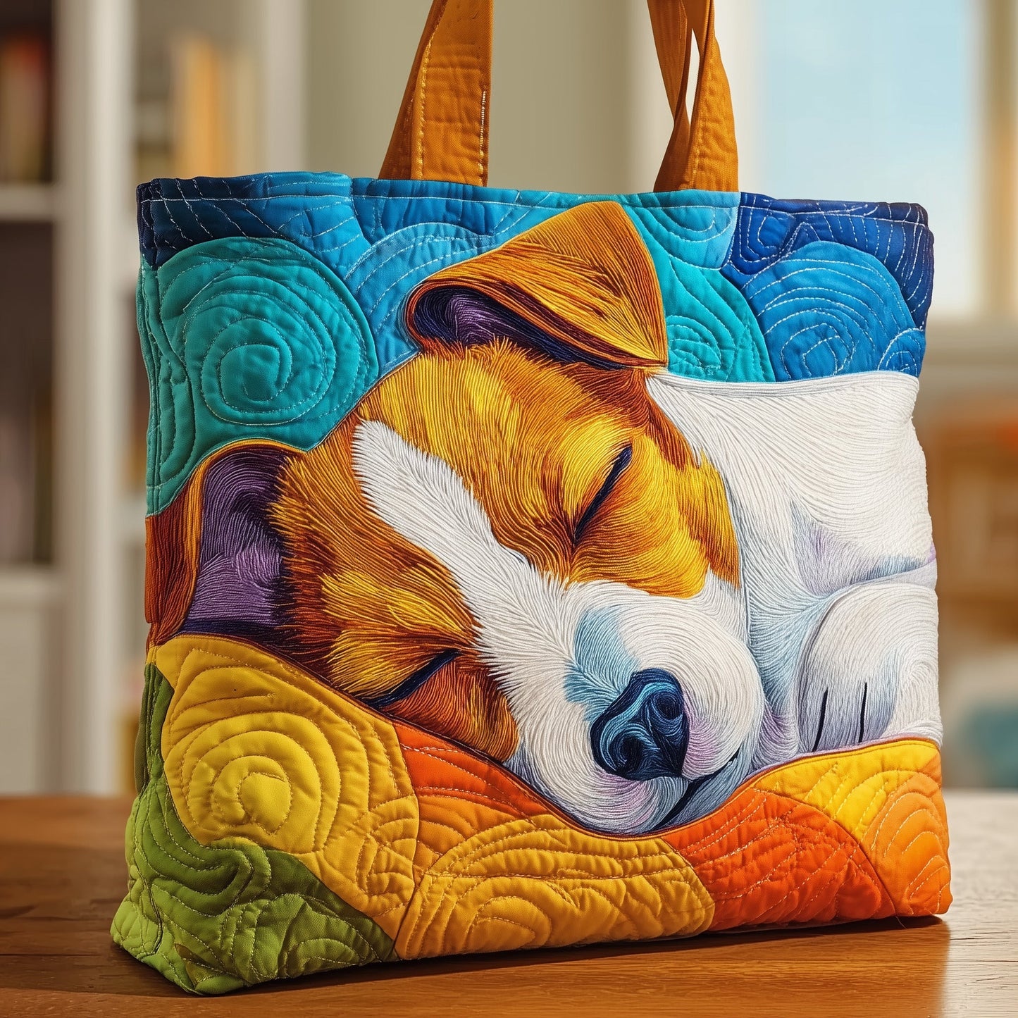 Sleepy Jack Russell Quilted Tote Bag GFTOXM129