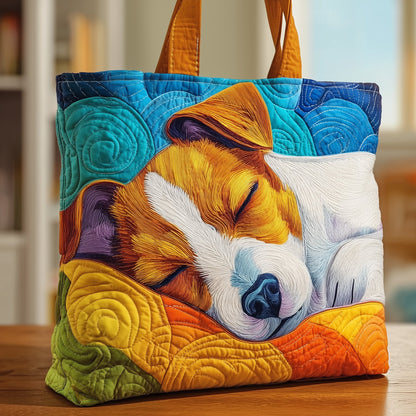 Sleepy Jack Russell Quilted Tote Bag GFTOXM129