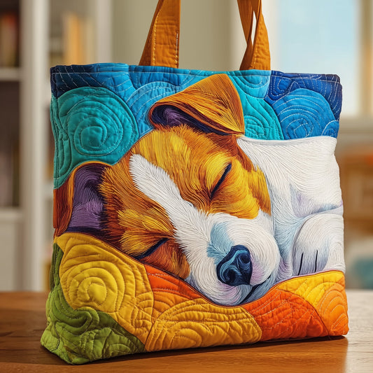 Sleepy Jack Russell Quilted Tote Bag GFTOXM129