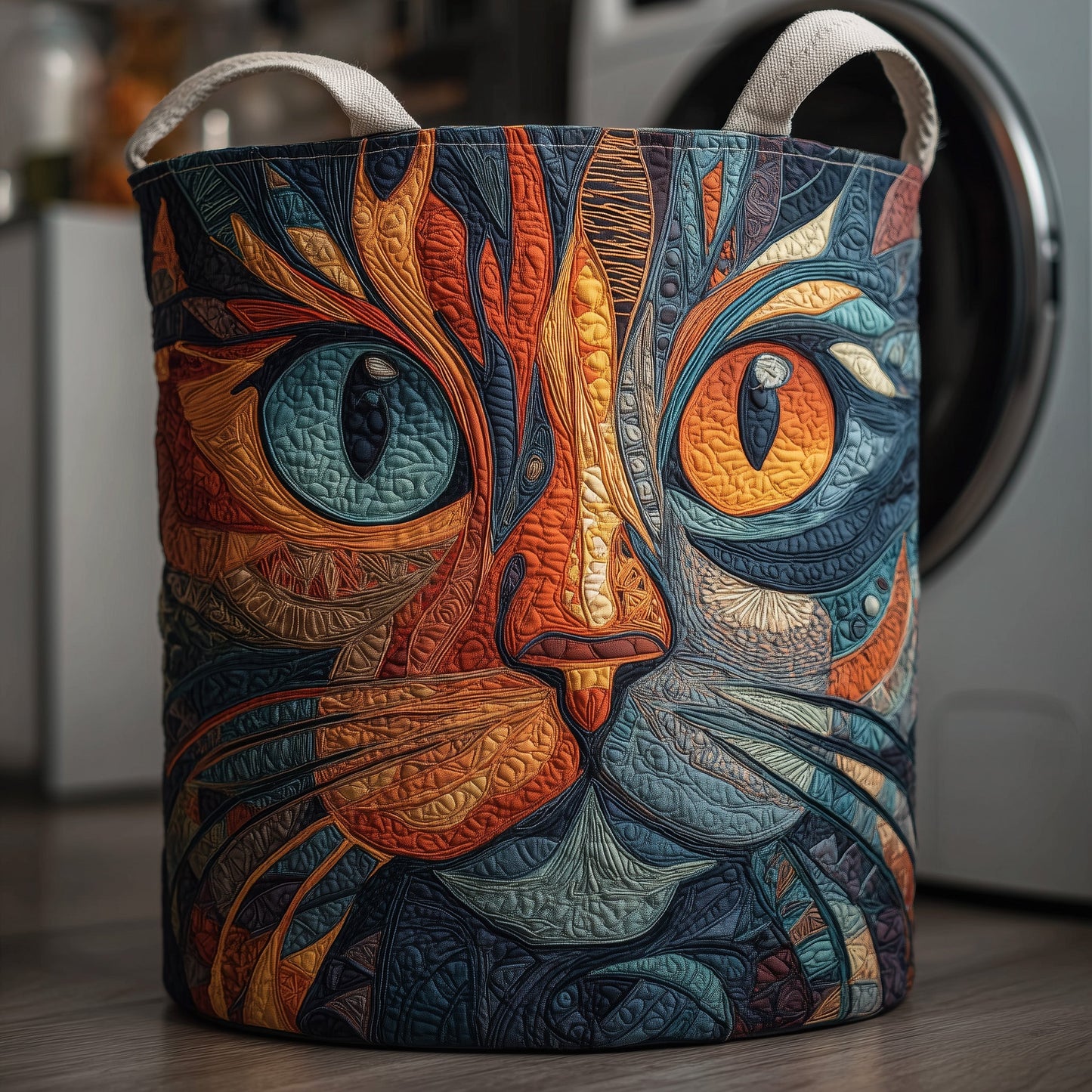 Aesthetic Cat Quilted Laundry Basket GFTOXM166