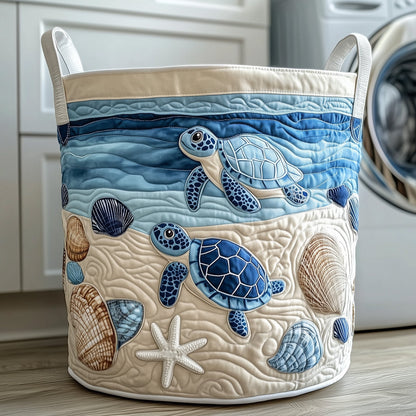 Ocean Turtle Quilted Laundry Basket GFTOXM186
