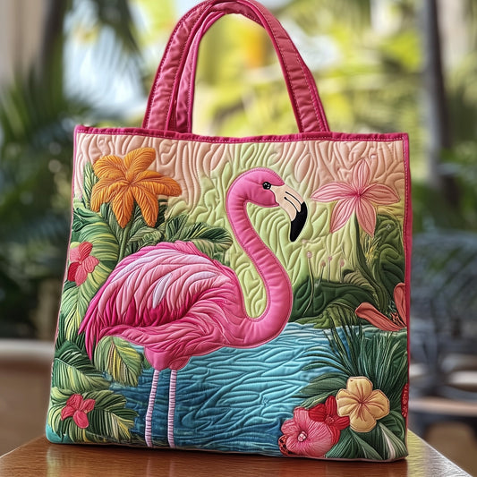 Tropical Flamigo Quilted Tote Bag GFTOXM258