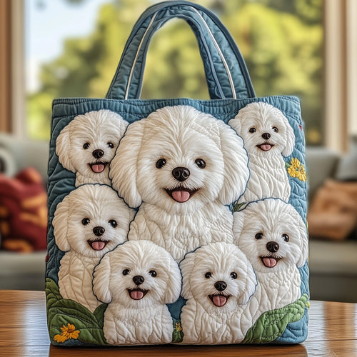 Bichon Buddies Quilted Tote Bag GFTOXM264