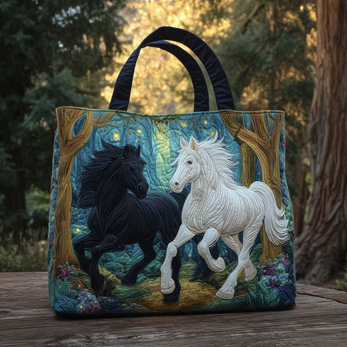 Woods Horse Couple Quilted Tote Bag GFTOXM34