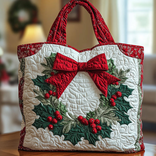 Christmas Wreath Quilted Tote Bag GFTOXM393