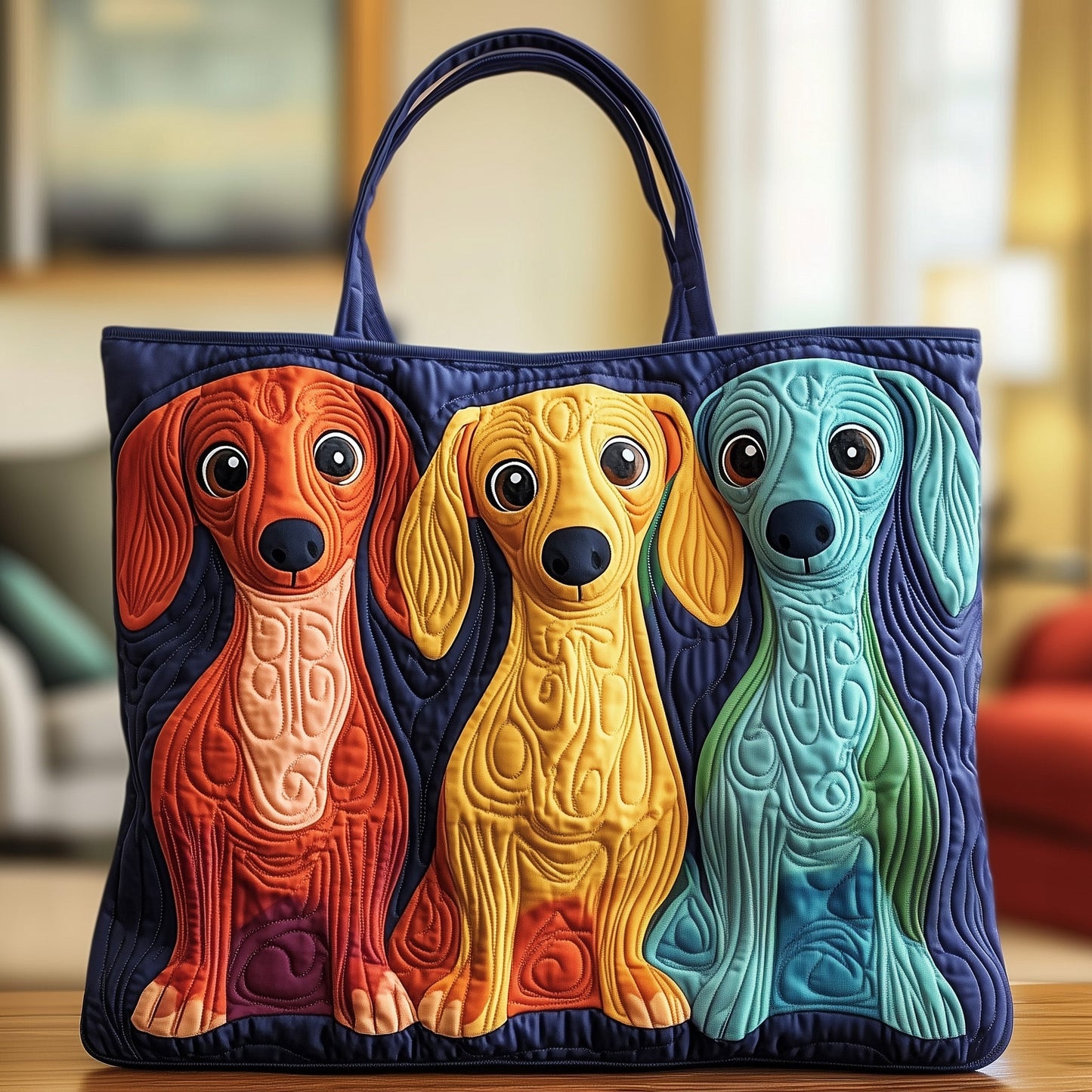 Dachshund Bestfriends Quilted Tote Bag GFTOXM464
