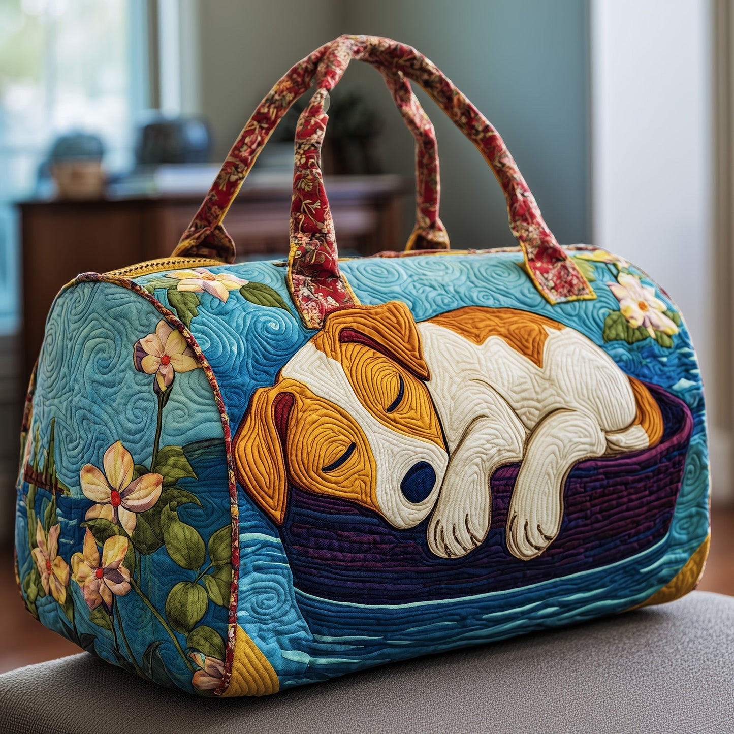 Sleepy Jack Russell Quilted Duffle Bag GFTOYC114