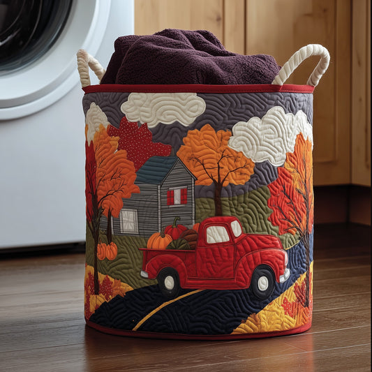 Pumpkin Truck Quilted Laundry Basket GFTOYC140