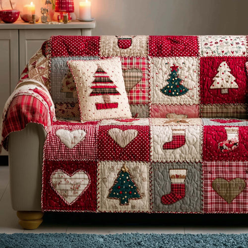 Christmas Patchwork Quilted Sofa Cover GFTOYC1406