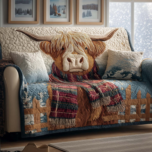 Fuzzy Highland Quilted Sofa Cover GFTOYC2337