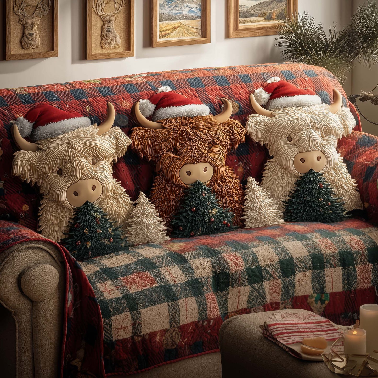 Fuzzy Highland Quilted Sofa Cover GFTOYC2343