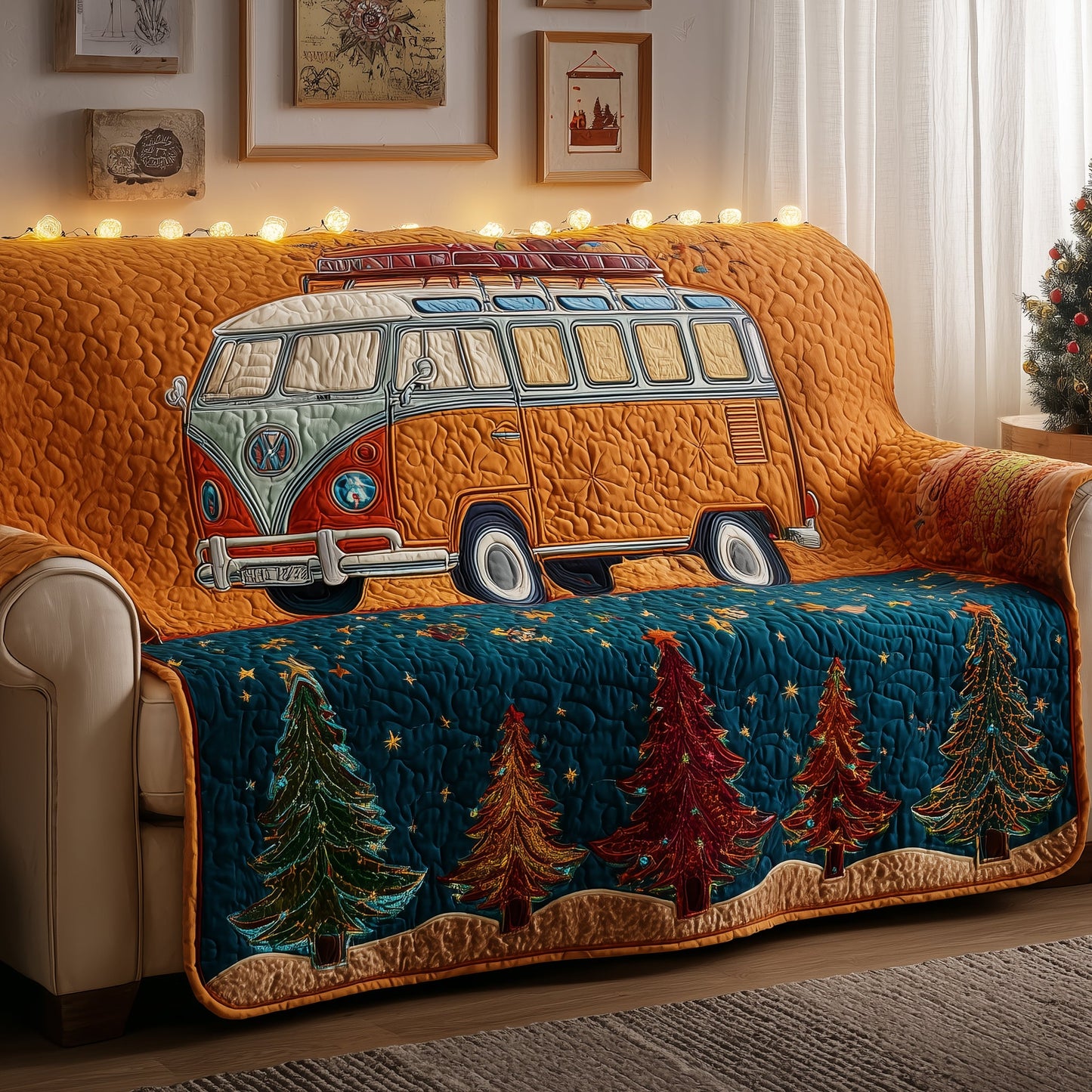 Holiday Van Quilted Sofa Cover GFTOYC2399