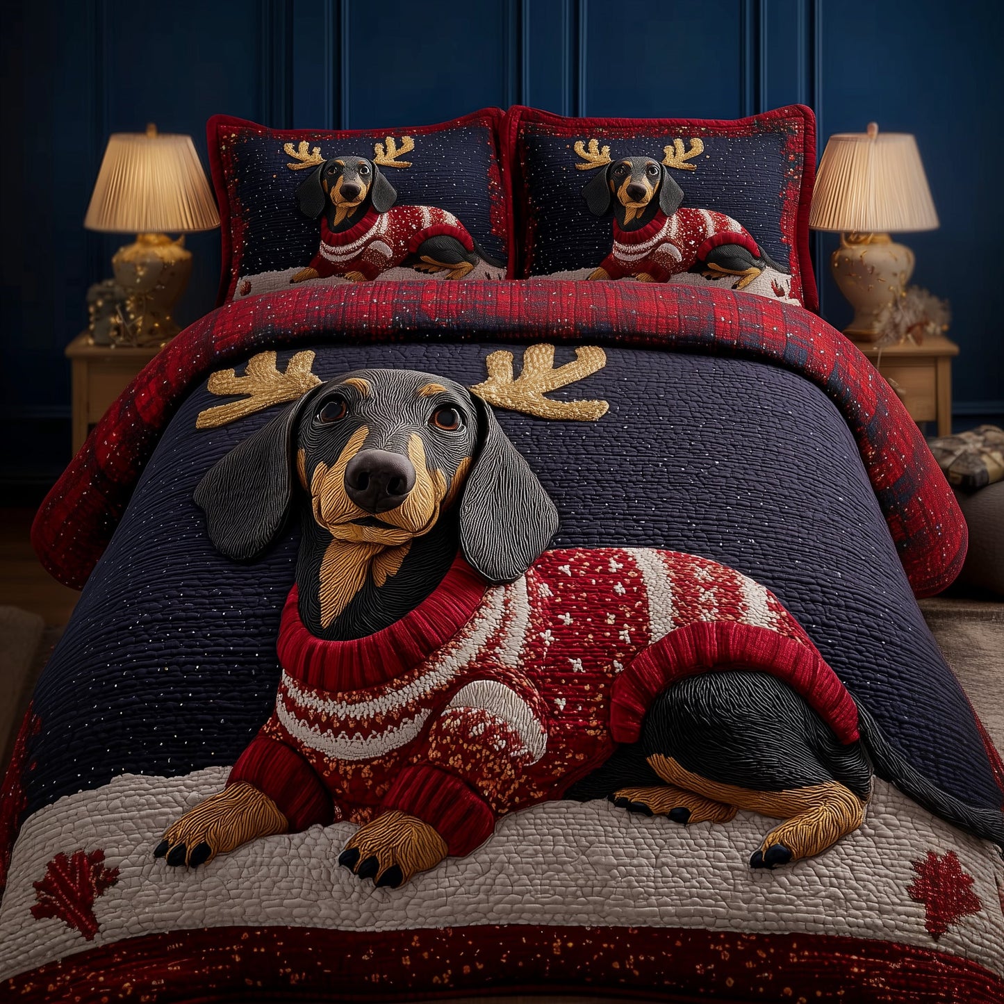 Merry Dachshund Duvet Cover Set GFTOYC2410
