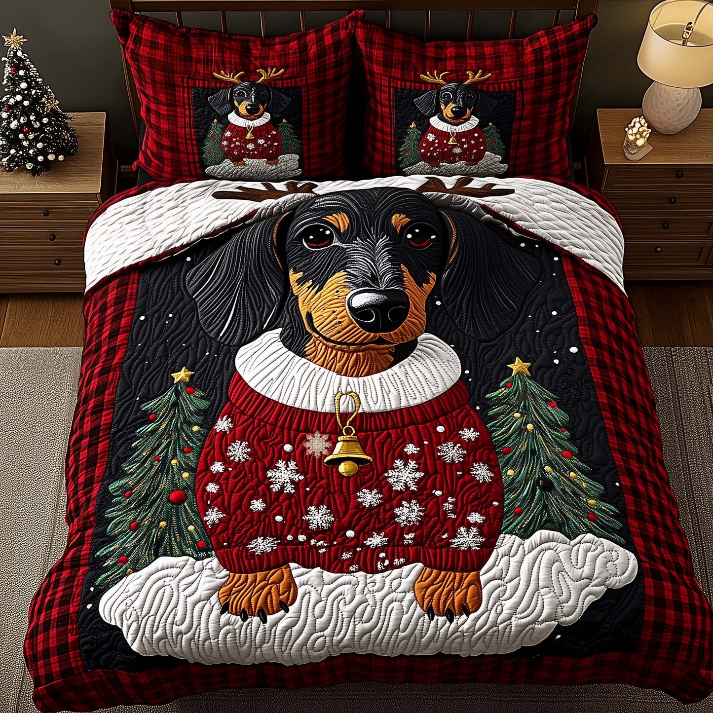 Merry Dachshund Duvet Cover Set GFTOYC2411