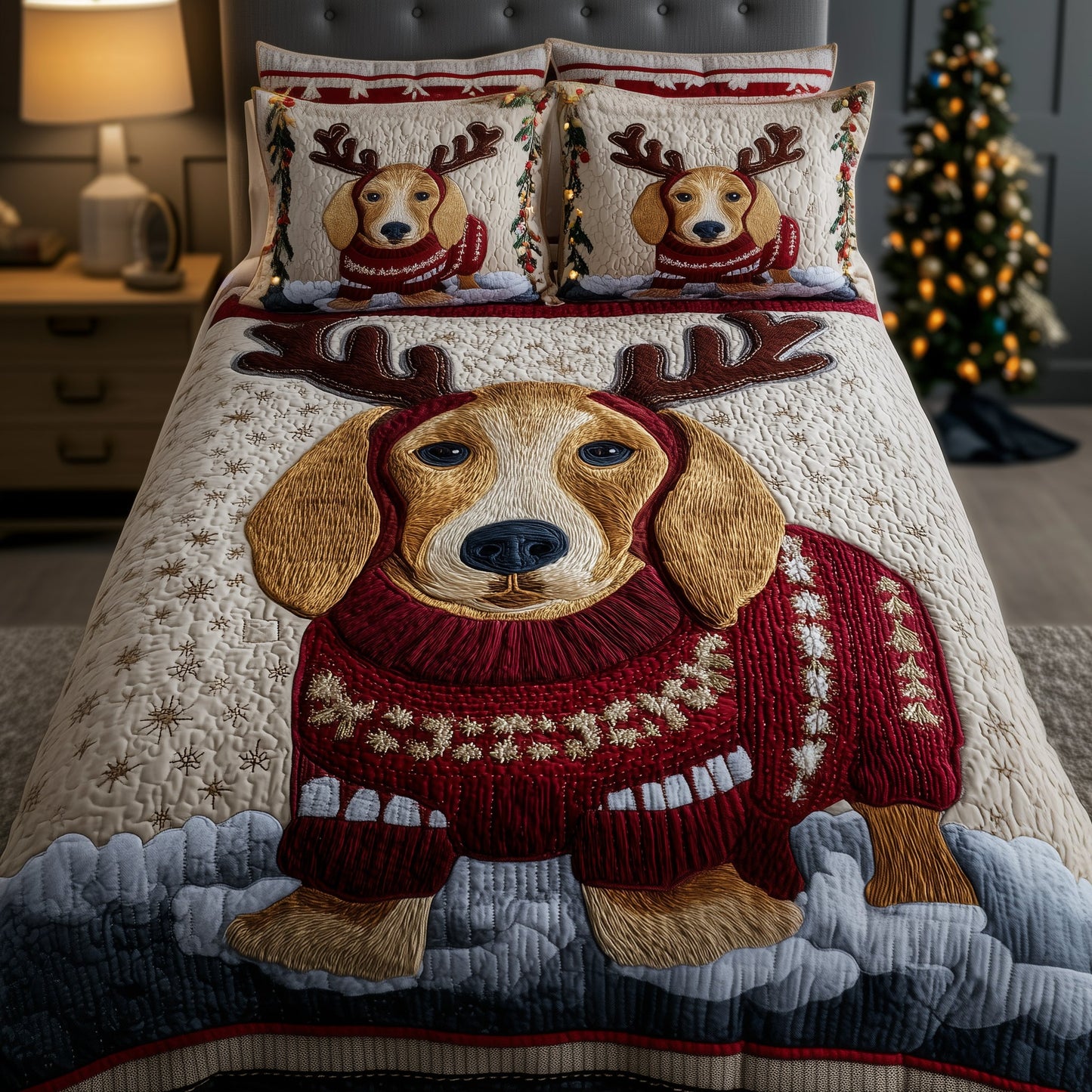 Merry Dachshund Duvet Cover Set GFTOYC2413