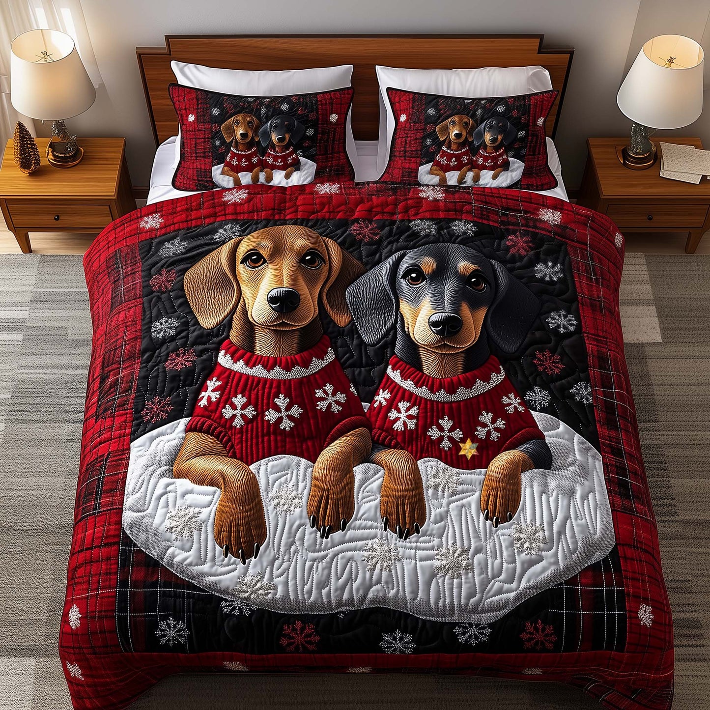 Merry Dachshund Duvet Cover Set GFTOYC2416