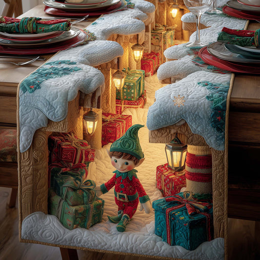 Elf Crafting Quilted Table Runner GFTOYC2427