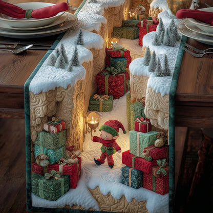 Elf Crafting Quilted Table Runner GFTOYC2428