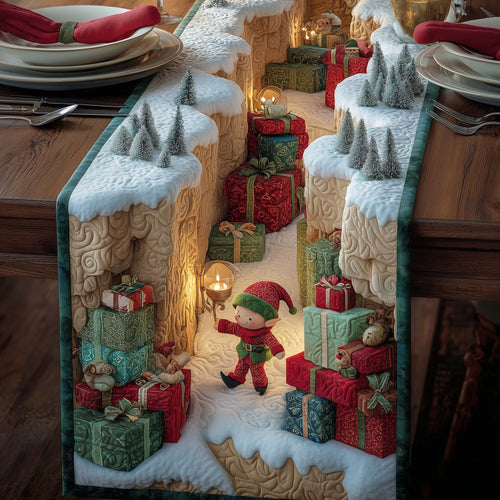 Elf Crafting Quilted Table Runner GFTOYC2428