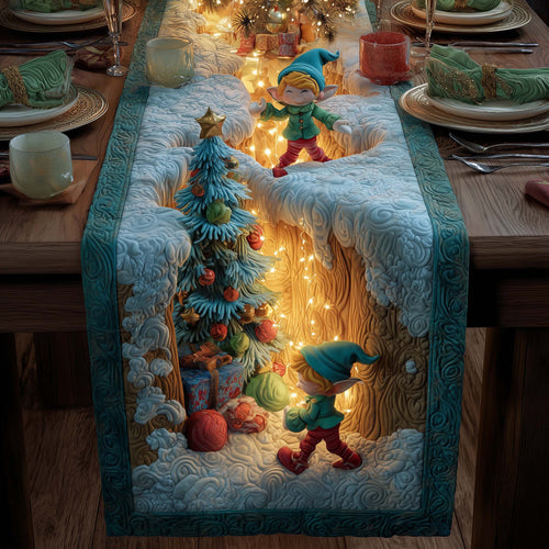 Elf Crafting Quilted Table Runner GFTOYC2429