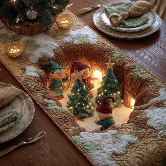 Elf Crafting Quilted Table Runner GFTOYC2430