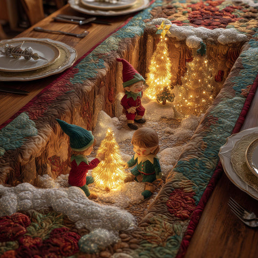Elf Crafting Quilted Table Runner GFTOYC2431