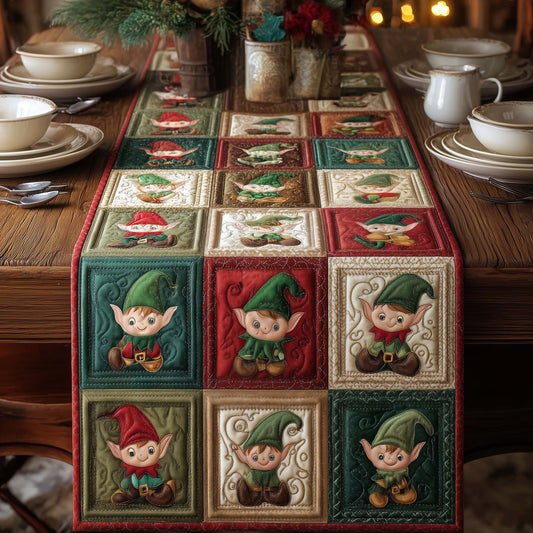 Elf Crafting Quilted Table Runner GFTOYC2432