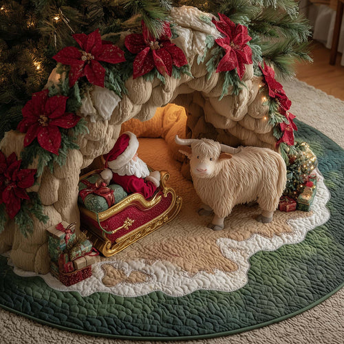 Highland Sleigh Quilted Tree Skirt GFTOYC2436